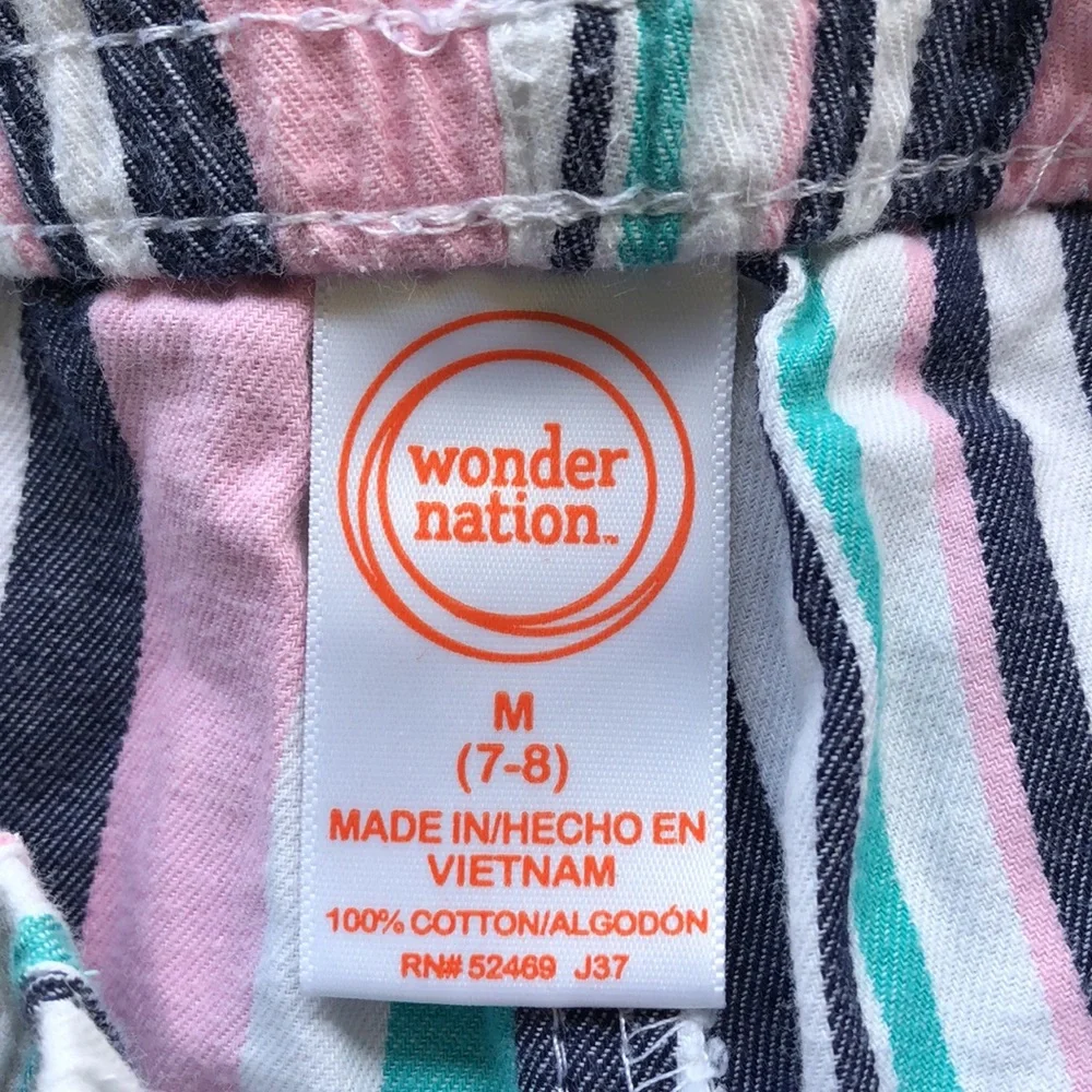 Wonder Nation Girls Multi Stripe Shorts - Picture 4 of 6